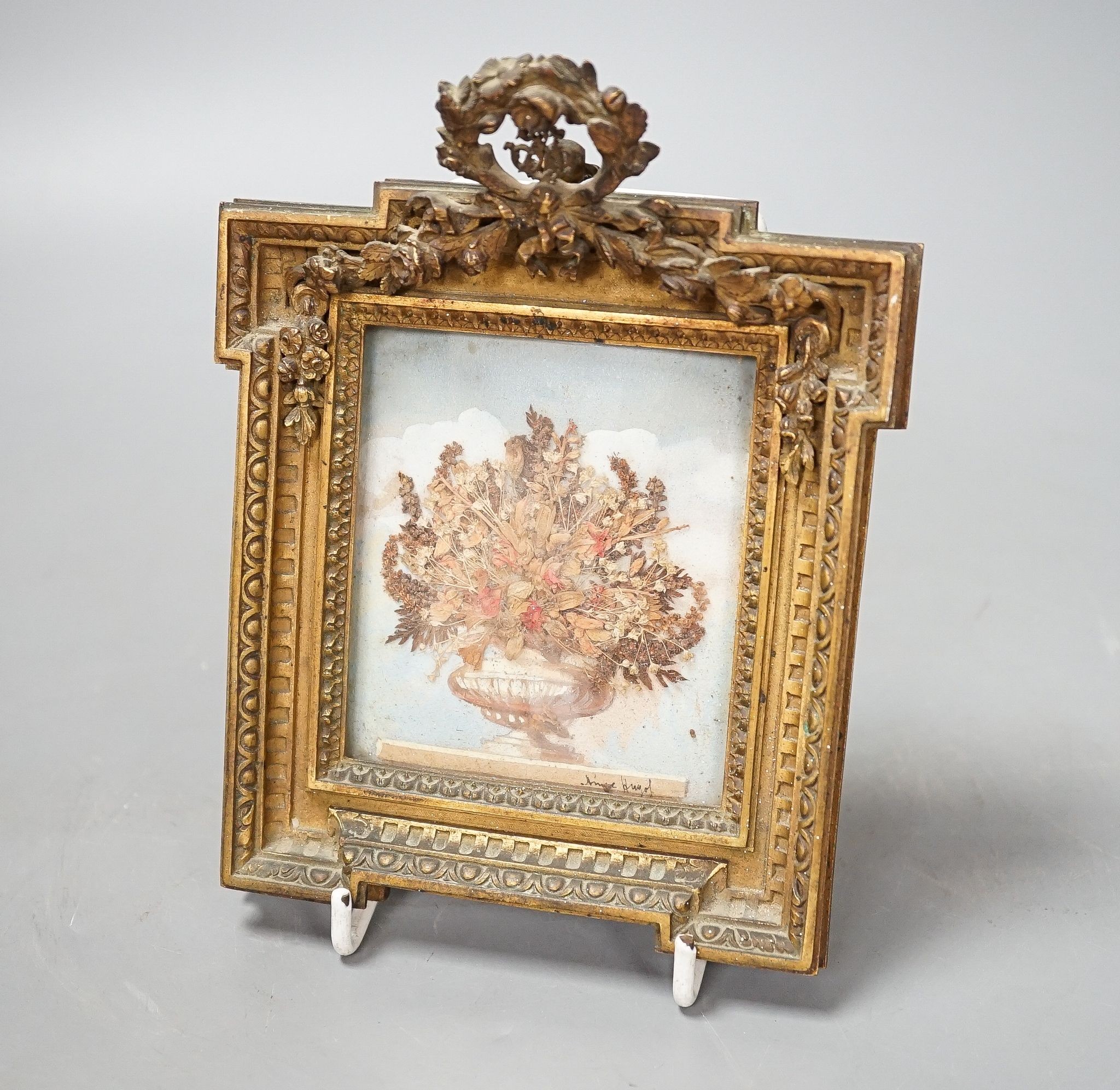 A 19th century ormolu miniature frame , 16.5cm long